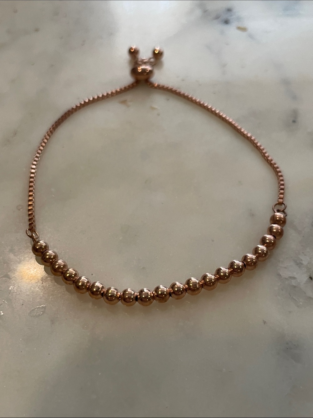 Rose Gold Beaded Adjustable Bracelet - Women Jewelry